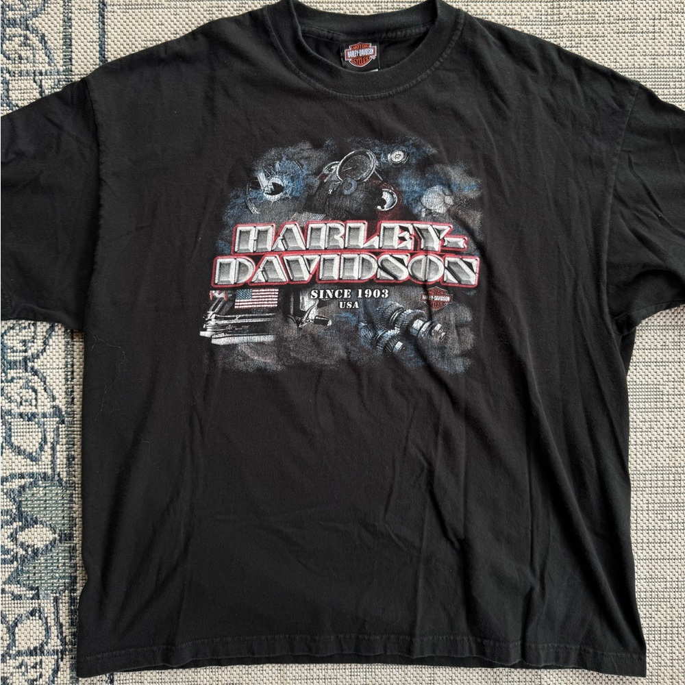 Vintage Harley Davidson Mile High Black T-Shirt Cotton Size XL Made in USA